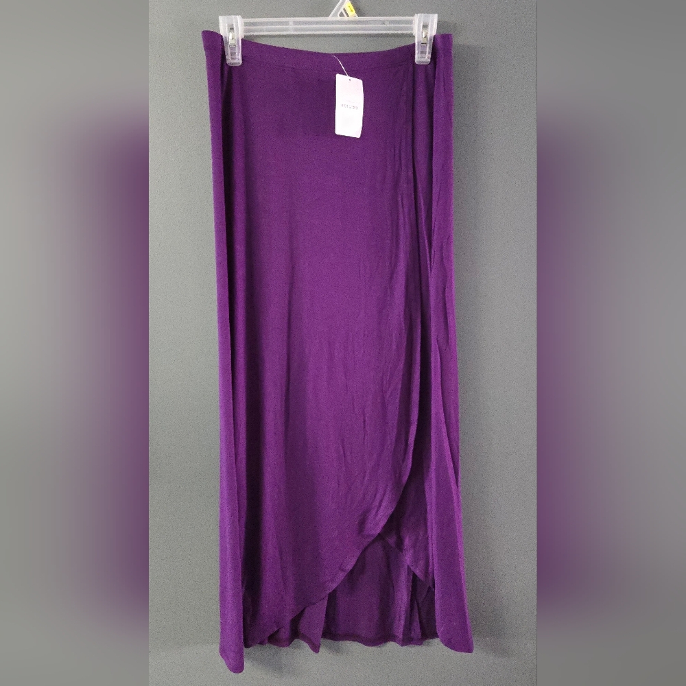 NWT Purple Maxi High Slit Skirt Large